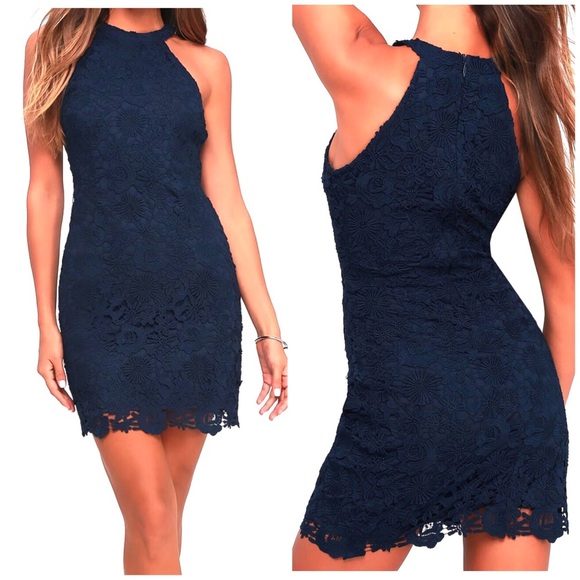 Lulus Dresses & Skirts - NWT Lulu’s Love Poem Navy Blue Lace Dress